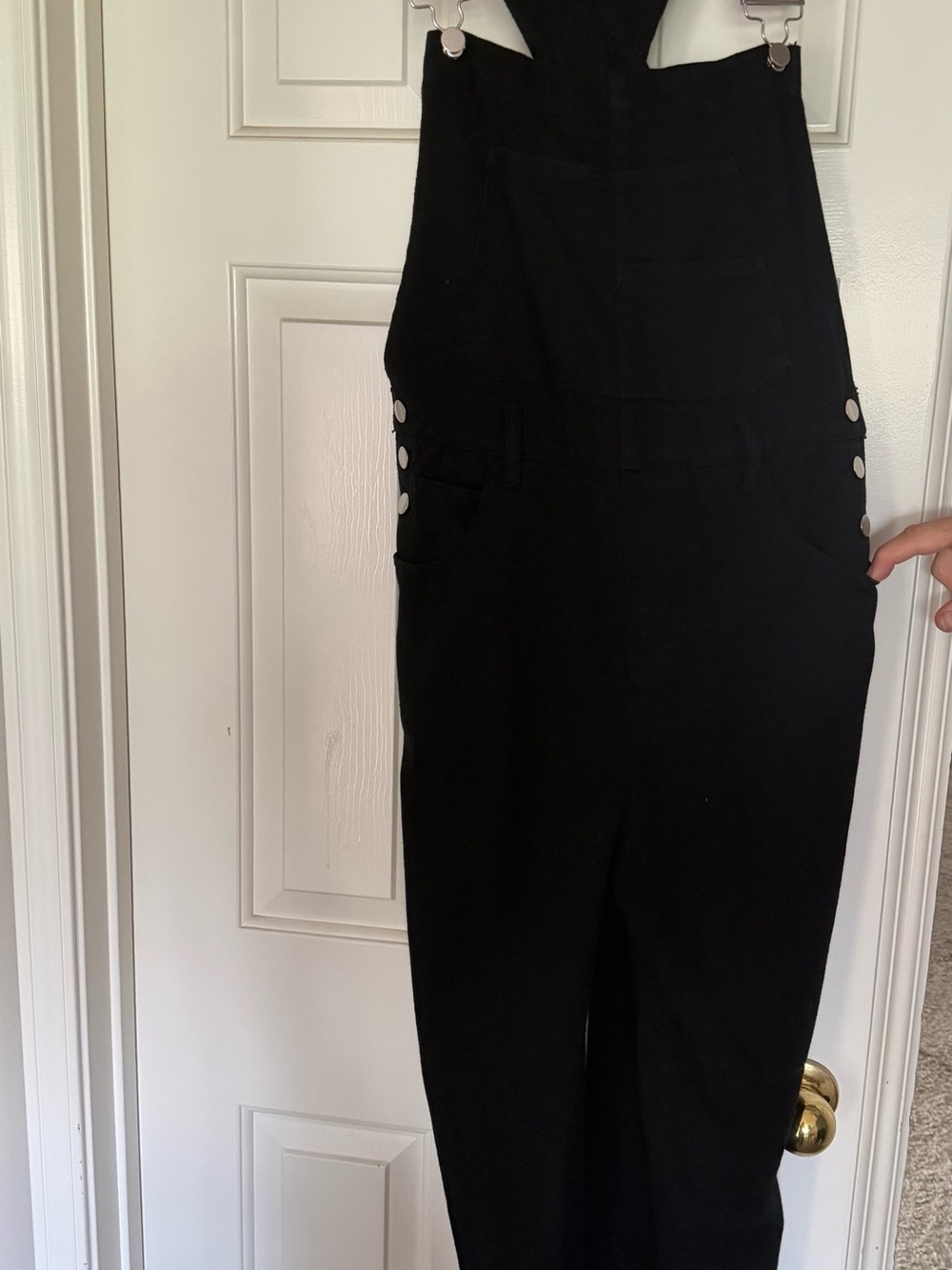Amazon Black Women's Overall Black Jeans with Side Buttons